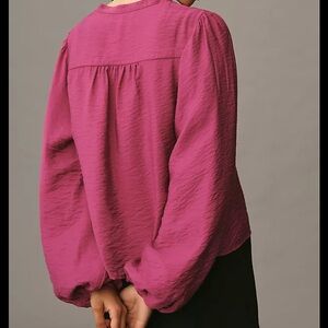 Anthropologie Puff-Sleeve Textured
Blouse ($118) Size XL Beautiful!